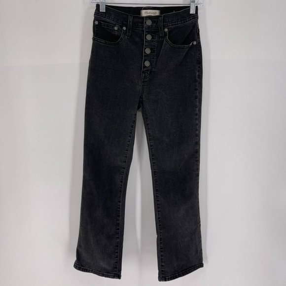 Madewell Denim - Madewell Size 25 Black Wash Cali Demi Boot Button Fly Jeans